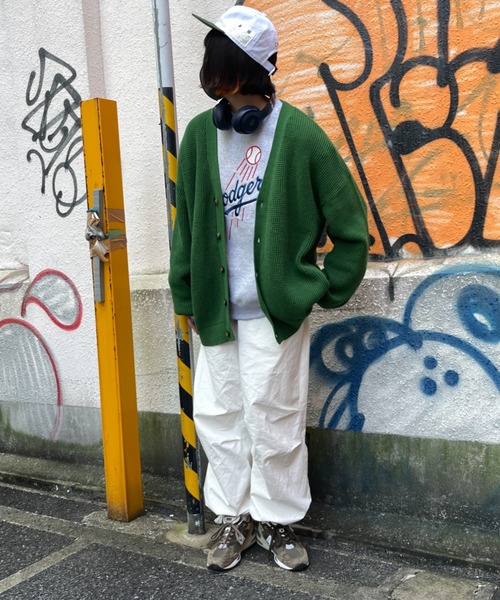 CPCM（シーピーシーエム）の「ワッフル編みカーディガン（カーディガン/ボレロ・メンズ・グレー/サックスブルー/グリーン/マスタード・FREE）」の6枚目の写真