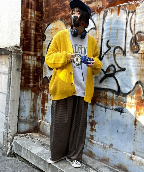 CPCM（シーピーシーエム）の「ワッフル編みカーディガン（カーディガン/ボレロ・メンズ・グレー/サックスブルー/グリーン/マスタード・FREE）」の22枚目の写真