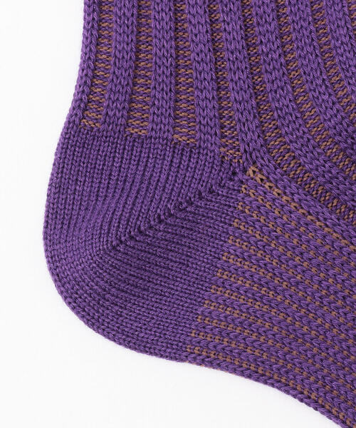 TOMORROWLAND （トゥモローランド）の「TOMORROWLAND レーヨンコットン ストライプソックス（ソックス/靴下・メンズ・グレー/グリーン系その他/オレンジ系その他/ブルー系その他3/パープル系その他3・FREE）」の7枚目の写真