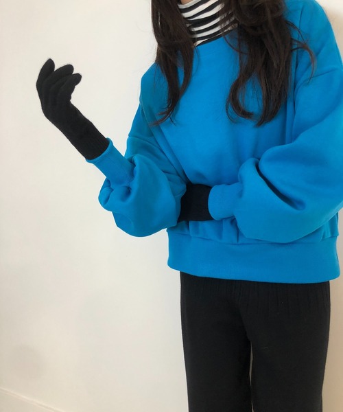 me+em select（ミームセレクト）の「シンプルニット手袋（手袋・レディース・チャコールグレー/ブラック/ベージュ/オートミール/ブラウン系その他・FREE）」の3枚目の写真