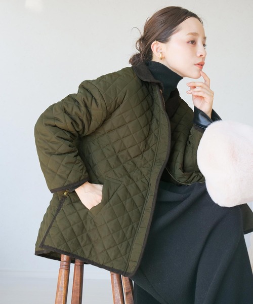 KOBE LETTUCE（コウベレタス）の「[ 田中亜希子さんコラボ ]選べる2type 2Wayボアorキルティングコート（ダウンジャケット/コート・レディース・アイボリー/カーキ/ブラック/ホワイト系・M/S）」の4枚目の写真