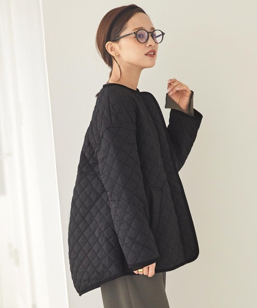 KOBE LETTUCE（コウベレタス）の「[ 田中亜希子さんコラボ ]選べる2type 2Wayボアorキルティングコート（ダウンジャケット/コート・レディース・アイボリー/カーキ/ブラック/ホワイト系・M/S）」の3枚目の写真