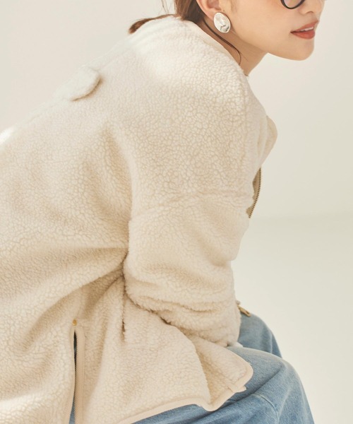 KOBE LETTUCE（コウベレタス）の「[ 田中亜希子さんコラボ ]選べる2type 2Wayボアorキルティングコート（ダウンジャケット/コート・レディース・アイボリー/カーキ/ブラック/ホワイト系・M/S）」の13枚目の写真