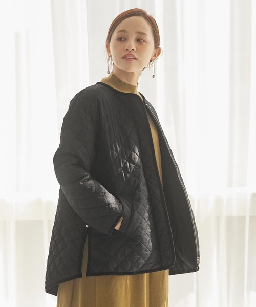 KOBE LETTUCE（コウベレタス）の「[ 田中亜希子さんコラボ ]選べる2type 2Wayボアorキルティングコート（ダウンジャケット/コート・レディース・アイボリー/カーキ/ブラック/ホワイト系・M/S）」の15枚目の写真