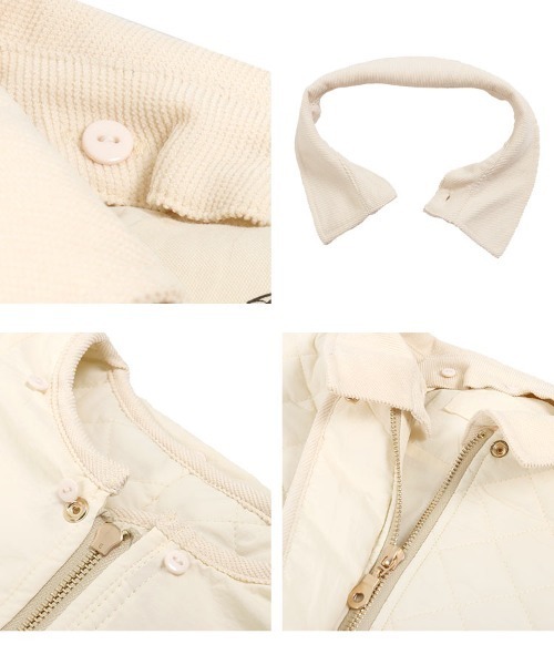 KOBE LETTUCE（コウベレタス）の「[ 田中亜希子さんコラボ ]選べる2type 2Wayボアorキルティングコート（ダウンジャケット/コート・レディース・アイボリー/カーキ/ブラック/ホワイト系・M/S）」の21枚目の写真