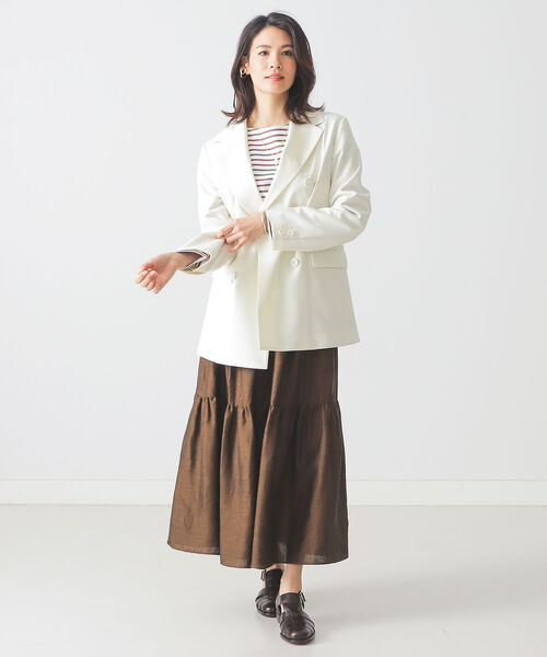 BEAMS LIGHTS（ビームスライツ）の「BEAMS LIGHTS / ダブル ジャケット（テーラードジャケット・レディース・ネイビー/ホワイト系その他5・38/36）」の16枚目の写真