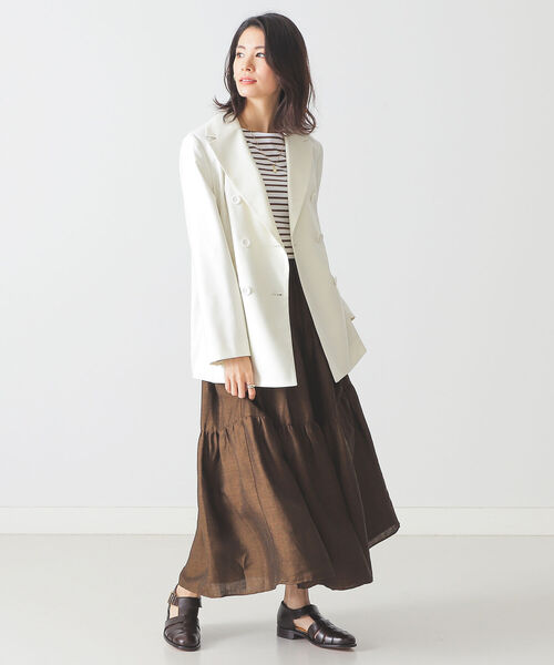 BEAMS LIGHTS（ビームスライツ）の「BEAMS LIGHTS / ダブル ジャケット（テーラードジャケット・レディース・ネイビー/ホワイト系その他5・38/36）」の15枚目の写真