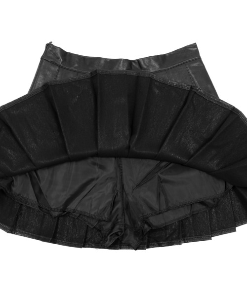 Figments（フィグメンツ）の「合皮プリーツミニスカート（スカート・レディース・ブラック・SMALL/MEDIUM）」の6枚目の写真