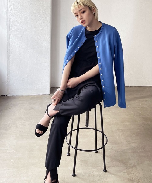 Shelly island（シェリーアイランド）の「フロントスリットジョガーパンツ（その他パンツ・レディース・ブラック/ピンク・M）」の9枚目の写真