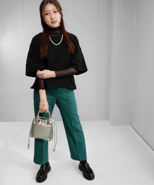 minia(ミニア)の「かがりステッチ2WAYバッグ<巾着・ショルダー>(ショルダーバッグ・レディース・グリーン/アイボリー/シルバー/ブラック・FREE)」の18枚目の写真