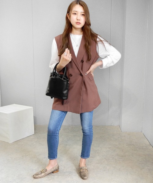 minia(ミニア)の「かがりステッチ2WAYバッグ<巾着・ショルダー>(ショルダーバッグ・レディース・グリーン/アイボリー/シルバー/ブラック・FREE)」の6枚目の写真