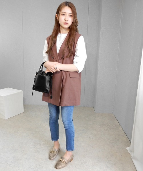 minia(ミニア)の「かがりステッチ2WAYバッグ<巾着・ショルダー>(ショルダーバッグ・レディース・グリーン/アイボリー/シルバー/ブラック・FREE)」の7枚目の写真