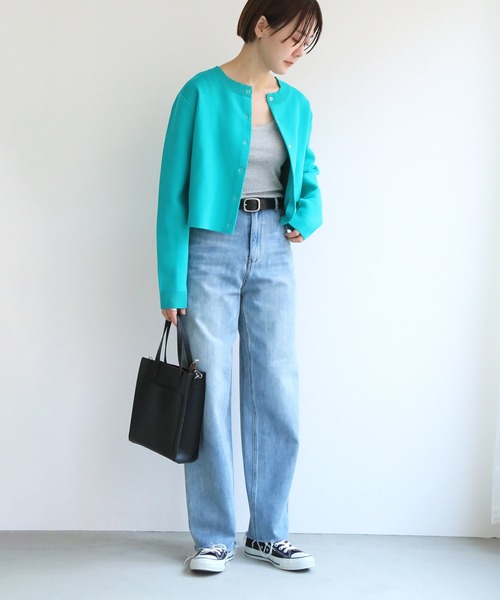 notch.（ノッチ）の「カラーショートニットカーデ（カーディガン/ボレロ・レディース・ピンク/ライム/イエロー/ブルー/グリーン・M）」の17枚目の写真