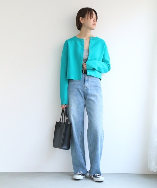 notch.（ノッチ）の「カラーショートニットカーデ（カーディガン/ボレロ・レディース・ピンク/ライム/イエロー/ブルー/グリーン・M）」の18枚目の写真