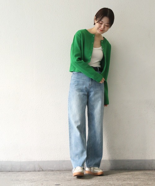 notch.（ノッチ）の「カラーショートニットカーデ（カーディガン/ボレロ・レディース・ピンク/ライム/イエロー/ブルー/グリーン・M）」の11枚目の写真