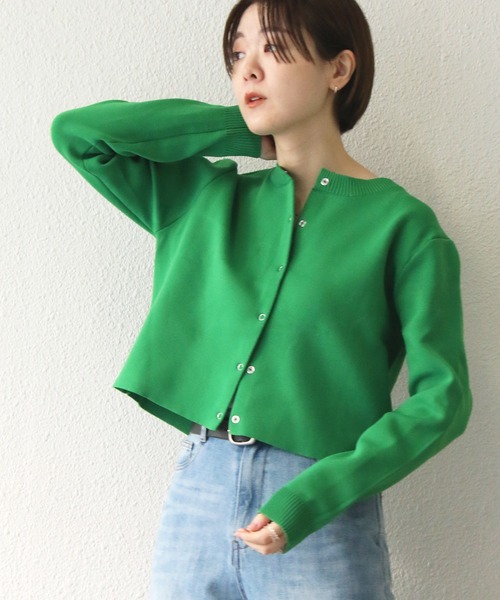 notch.（ノッチ）の「カラーショートニットカーデ（カーディガン/ボレロ・レディース・ピンク/ライム/イエロー/ブルー/グリーン・M）」の10枚目の写真