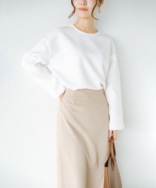 haco!(ハコ)の「ブラウスのきちんと感とTシャツの気軽さのいいとこ取りを実現した便利なシンプルTブラウス by que made me(シャツ/ブラウス・レディース・ホワイト/ベージュ/ミント・SMALL/MEDIUM/LARGE/X-LARGE)」の5枚目の写真