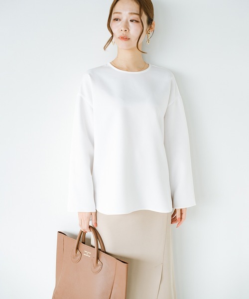 haco!(ハコ)の「ブラウスのきちんと感とTシャツの気軽さのいいとこ取りを実現した便利なシンプルTブラウス by que made me(シャツ/ブラウス・レディース・ホワイト/ベージュ/ミント・SMALL/MEDIUM/LARGE/X-LARGE)」の14枚目の写真