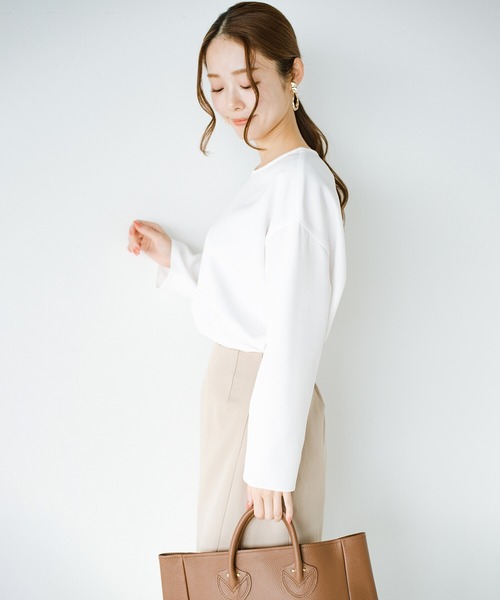 haco!(ハコ)の「ブラウスのきちんと感とTシャツの気軽さのいいとこ取りを実現した便利なシンプルTブラウス by que made me(シャツ/ブラウス・レディース・ホワイト/ベージュ/ミント・SMALL/MEDIUM/LARGE/X-LARGE)」の16枚目の写真