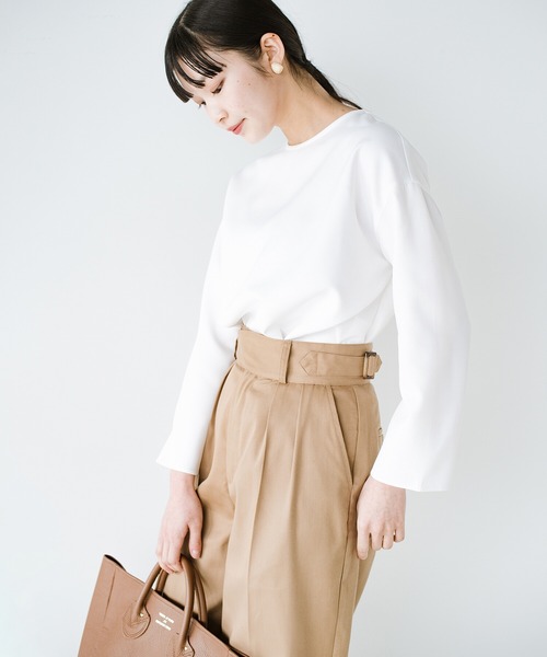 haco!(ハコ)の「ブラウスのきちんと感とTシャツの気軽さのいいとこ取りを実現した便利なシンプルTブラウス by que made me(シャツ/ブラウス・レディース・ホワイト/ベージュ/ミント・SMALL/MEDIUM/LARGE/X-LARGE)」の18枚目の写真