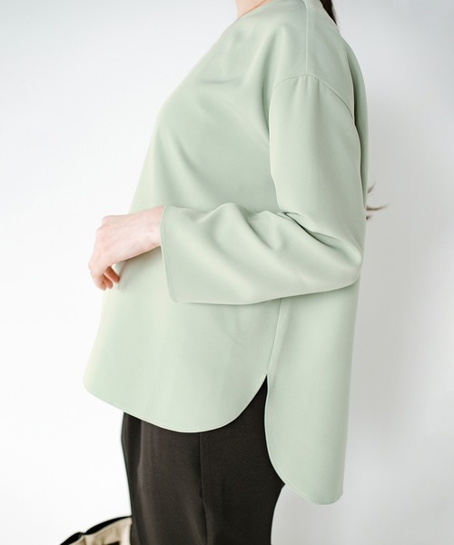 haco!(ハコ)の「ブラウスのきちんと感とTシャツの気軽さのいいとこ取りを実現した便利なシンプルTブラウス by que made me(シャツ/ブラウス・レディース・ホワイト/ベージュ/ミント・SMALL/MEDIUM/LARGE/X-LARGE)」の9枚目の写真