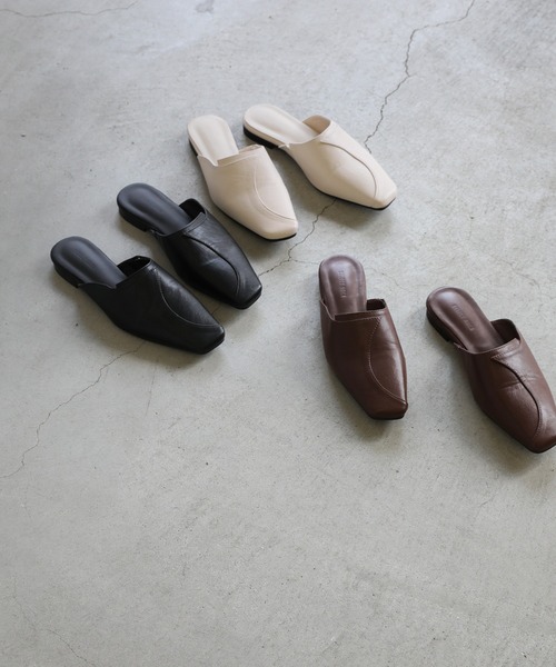 select MOCA（セレクトモカ）の「フェイクレザーカーブデザインバブーシュ（その他シューズ・レディース・ブラック/ブラウン/アイボリー・SMALL/MEDIUM/LARGE）」の19枚目の写真