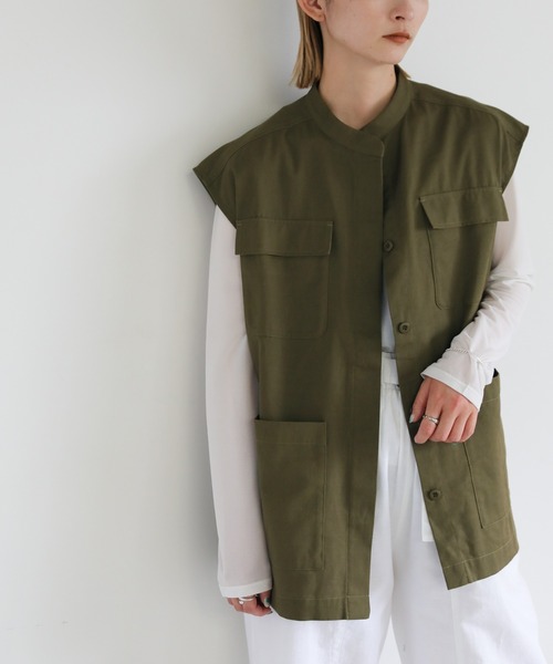 select MOCA（セレクトモカ）の「ダブルポケットミリタリーベスト（ベスト・レディース・ベージュ/カーキ/アイボリー・FREE）」の3枚目の写真