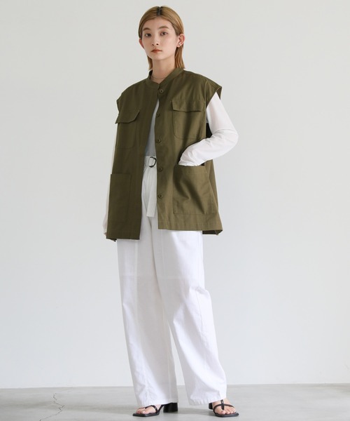 select MOCA（セレクトモカ）の「ダブルポケットミリタリーベスト（ベスト・レディース・ベージュ/カーキ/アイボリー・FREE）」の6枚目の写真