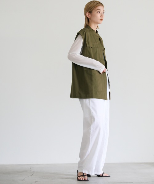 select MOCA（セレクトモカ）の「ダブルポケットミリタリーベスト（ベスト・レディース・ベージュ/カーキ/アイボリー・FREE）」の18枚目の写真