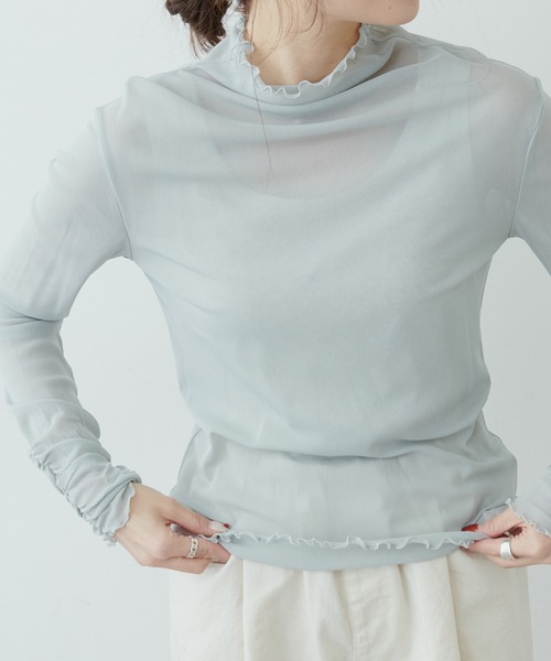 PUAL CE CIN（ピュアルセシン）の「【WEB限定】パワーメッシュカラープルオーバー（Tシャツ/カットソー・レディース・ブラック/モカ/グレー系その他・FREE）」の3枚目の写真