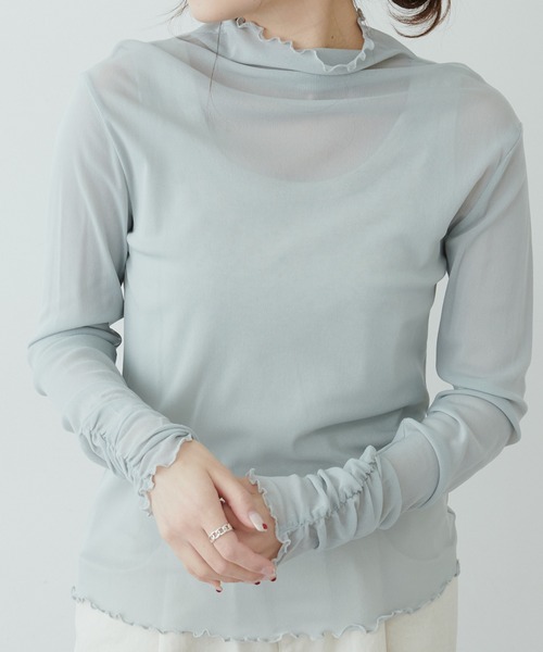 PUAL CE CIN（ピュアルセシン）の「【WEB限定】パワーメッシュカラープルオーバー（Tシャツ/カットソー・レディース・ブラック/モカ/グレー系その他・FREE）」の4枚目の写真