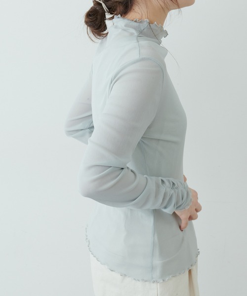 PUAL CE CIN（ピュアルセシン）の「【WEB限定】パワーメッシュカラープルオーバー（Tシャツ/カットソー・レディース・ブラック/モカ/グレー系その他・FREE）」の6枚目の写真