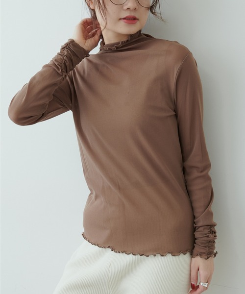 PUAL CE CIN（ピュアルセシン）の「【WEB限定】パワーメッシュカラープルオーバー（Tシャツ/カットソー・レディース・ブラック/モカ/グレー系その他・FREE）」の8枚目の写真