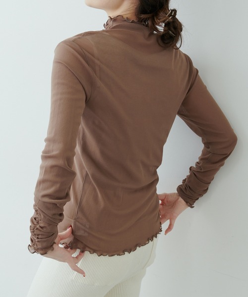 PUAL CE CIN（ピュアルセシン）の「【WEB限定】パワーメッシュカラープルオーバー（Tシャツ/カットソー・レディース・ブラック/モカ/グレー系その他・FREE）」の9枚目の写真