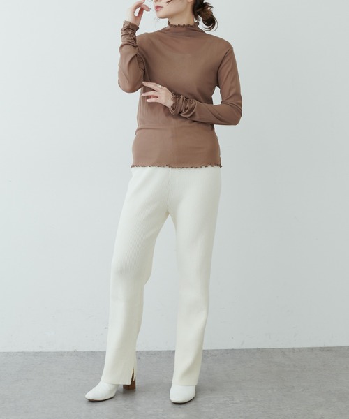 PUAL CE CIN（ピュアルセシン）の「【WEB限定】パワーメッシュカラープルオーバー（Tシャツ/カットソー・レディース・ブラック/モカ/グレー系その他・FREE）」の10枚目の写真