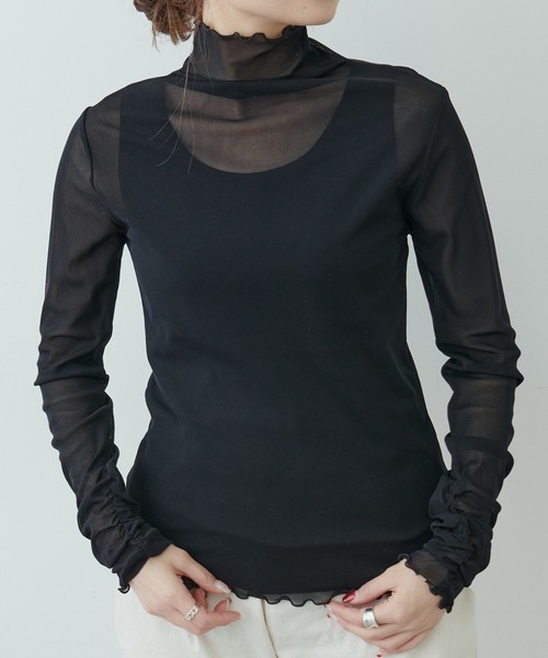 PUAL CE CIN（ピュアルセシン）の「【WEB限定】パワーメッシュカラープルオーバー（Tシャツ/カットソー・レディース・ブラック/モカ/グレー系その他・FREE）」の13枚目の写真