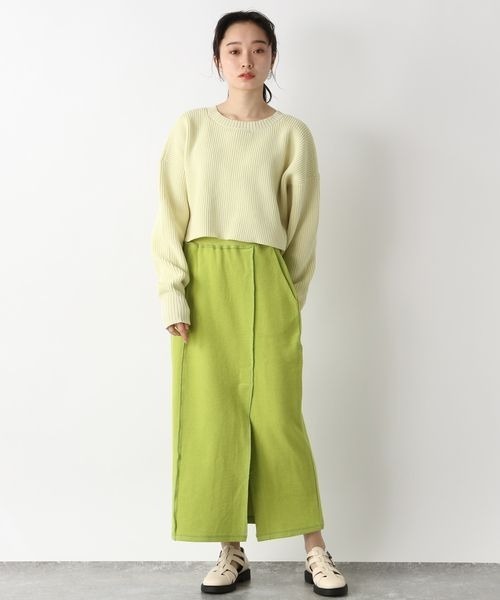 JEANASIS(ジーナシス)の「サスティナブルウラケスリットナロースカート/274564(スカート・レディース・ブラック/パープル/グリーン・FREE)」の12枚目の写真