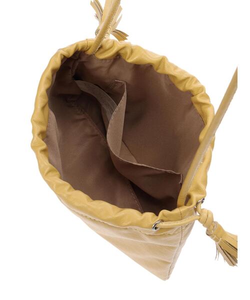 Green Parks(グリーンパークス)の「・フリンジフラット巾着(ショルダーバッグ・レディース・ブラック/グレイッシュベージュ/グリーン/イエロー・FREE)」の20枚目の写真