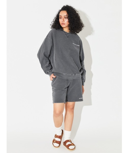 ALEXIA STAM（アリシアスタン）の「Logo Pigment Dyed Shorts/ロゴピグメントダイショーツ（その他パンツ・レディース・チャコールグレー/モカ/グレイッシュベージュ・S/M）」の4枚目の写真