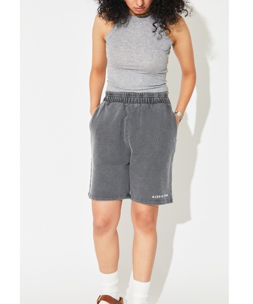 ALEXIA STAM（アリシアスタン）の「Logo Pigment Dyed Shorts/ロゴピグメントダイショーツ（その他パンツ・レディース・チャコールグレー/モカ/グレイッシュベージュ・S/M）」の6枚目の写真