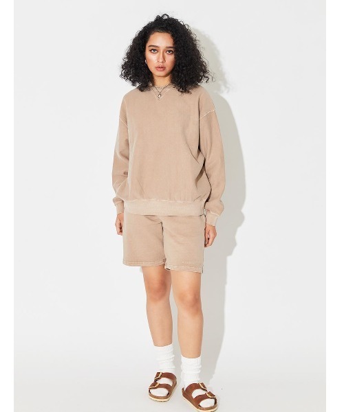 ALEXIA STAM（アリシアスタン）の「Logo Pigment Dyed Shorts/ロゴピグメントダイショーツ（その他パンツ・レディース・チャコールグレー/モカ/グレイッシュベージュ・S/M）」の10枚目の写真