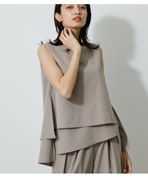 AZUL by moussy（アズールバイマウジー）の「WATER REPELLENT LAYERED TOPS/ウォーターリぺレントレイヤードトップス（シャツ/ブラウス・レディース・ブラック/ベージュ/イエロー/ブルー・SMALL/MEDIUM）」の17枚目の写真