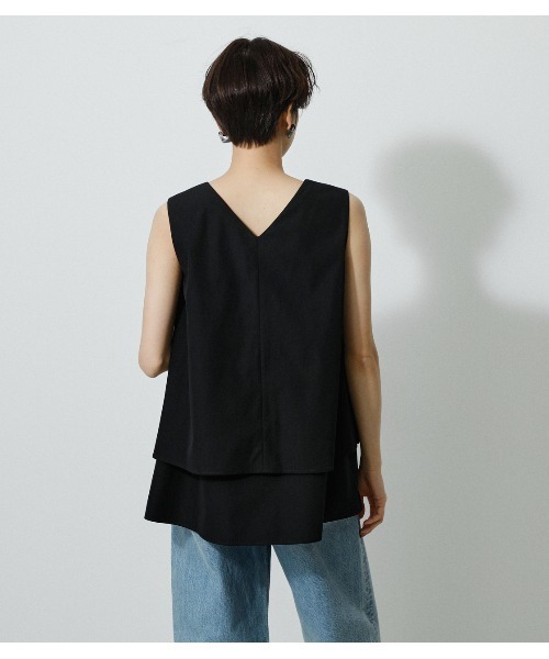 AZUL by moussy（アズールバイマウジー）の「WATER REPELLENT LAYERED TOPS/ウォーターリぺレントレイヤードトップス（シャツ/ブラウス・レディース・ブラック/ベージュ/イエロー/ブルー・SMALL/MEDIUM）」の10枚目の写真