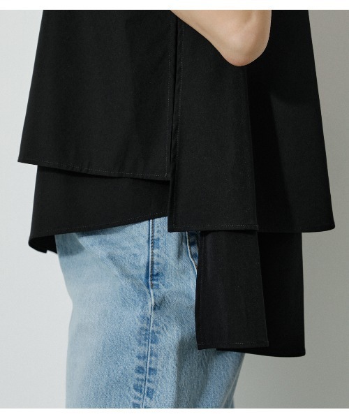 AZUL by moussy（アズールバイマウジー）の「WATER REPELLENT LAYERED TOPS/ウォーターリぺレントレイヤードトップス（シャツ/ブラウス・レディース・ブラック/ベージュ/イエロー/ブルー・SMALL/MEDIUM）」の13枚目の写真