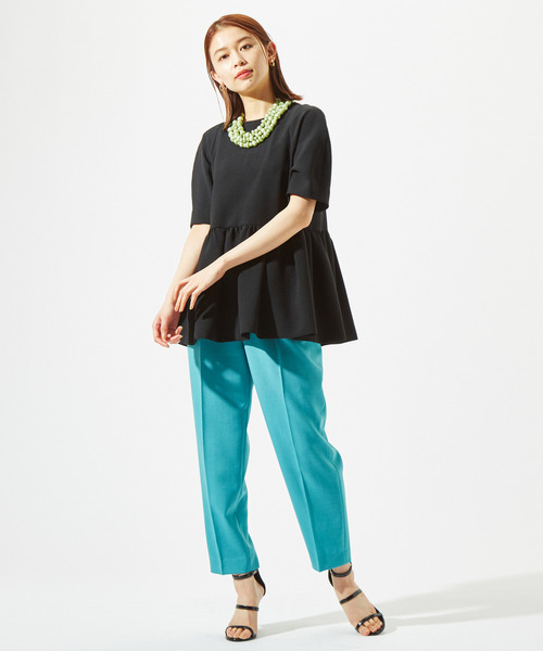 Tiara(ティアラ)の「麻調テーパードパンツ(その他パンツ・レディース・ブラック/グレイッシュベージュ/ライム/ターコイズブルー・S/M/L)」の19枚目の写真