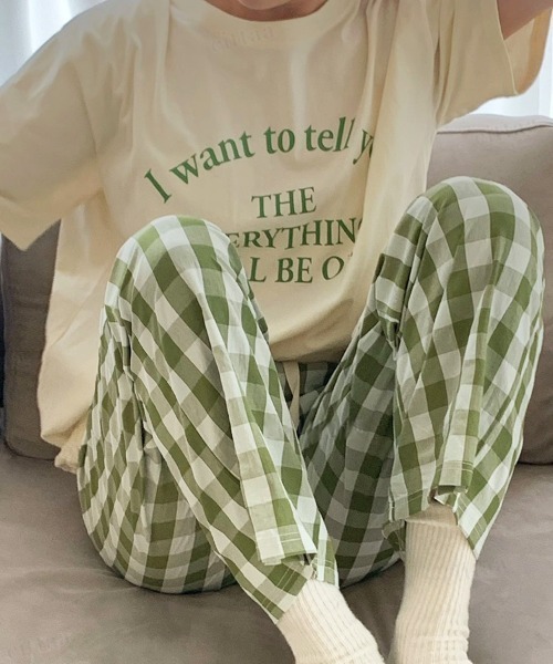 韓国ファッションEVERYTHINGレタリング半袖Tシャツ（Tシャツ