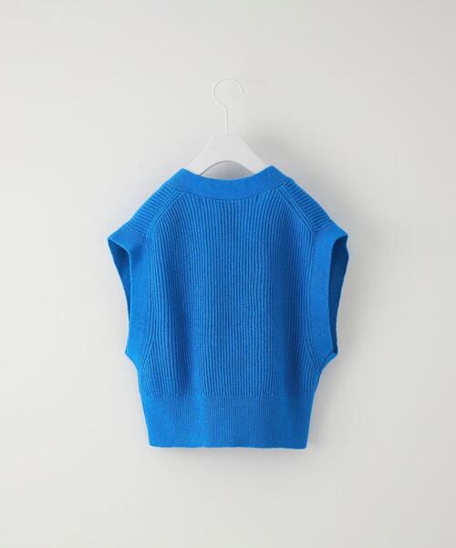 CITEN（シテン）の「＜CITEN（シテン）＞フロントオープンショートニットベスト（ニット/セーター・レディース・ブラック/コバルトブルー/オフホワイト・FREE）」の4枚目の写真