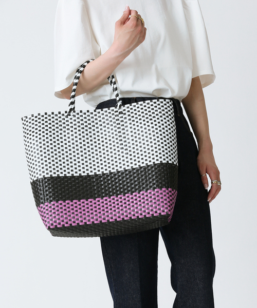 B.C STOCK（ベーセーストック）の「メルカドバッグ（トートバッグ・レディース・ホワイト/ブラック/グリーン/イエロー/ピンク・FREE）」の5枚目の写真