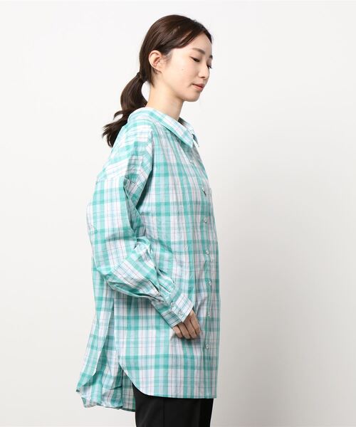 PAGEBOY(ページボーイ)の「クリアチェックBIGシャツ(シャツ/ブラウス・レディース・レッド/グリーン/グレー系その他・FREE)」の13枚目の写真
