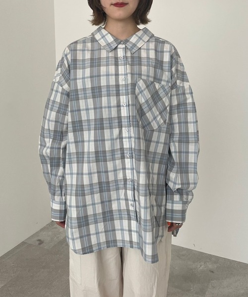 PAGEBOY(ページボーイ)の「クリアチェックBIGシャツ(シャツ/ブラウス・レディース・レッド/グリーン/グレー系その他・FREE)」の21枚目の写真